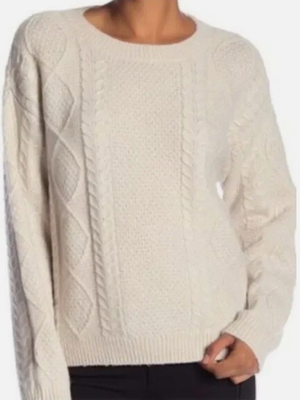 Vince Cream Cable Crewneck Sweater